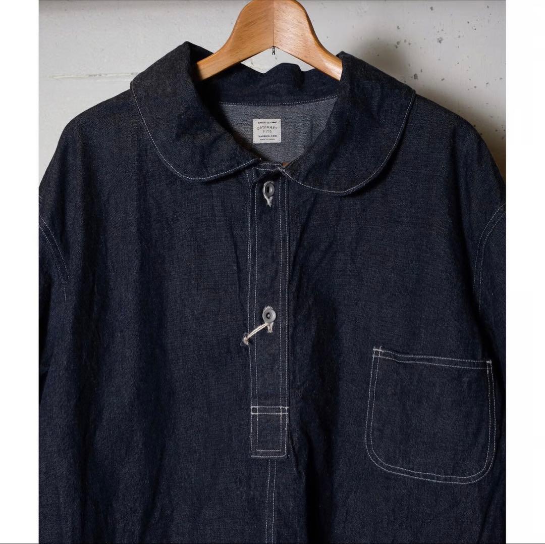 【ORDINARY FITS】ラウンドカラー デニムプルオーバー38