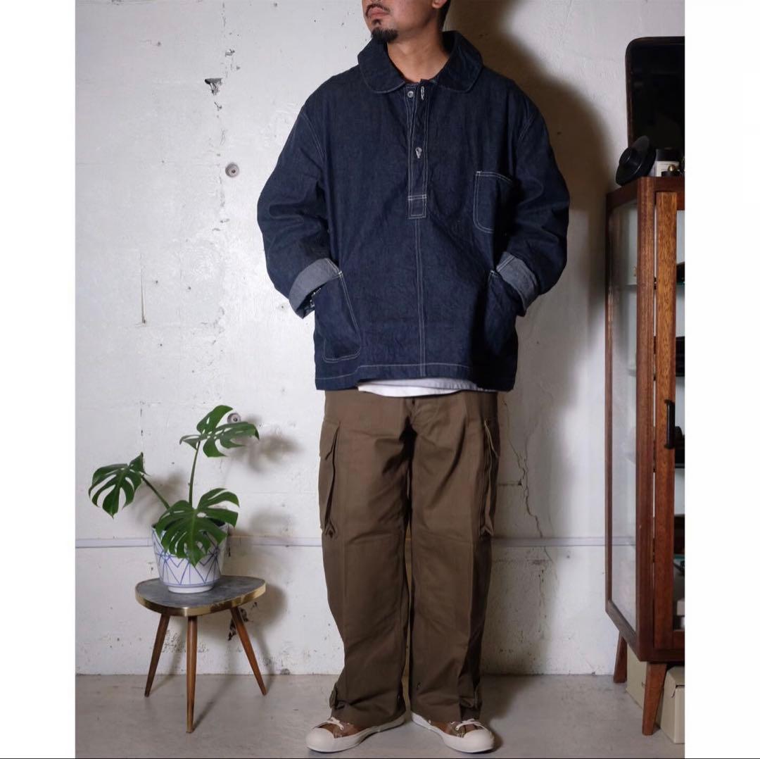 【ORDINARY FITS】ラウンドカラー デニムプルオーバー38