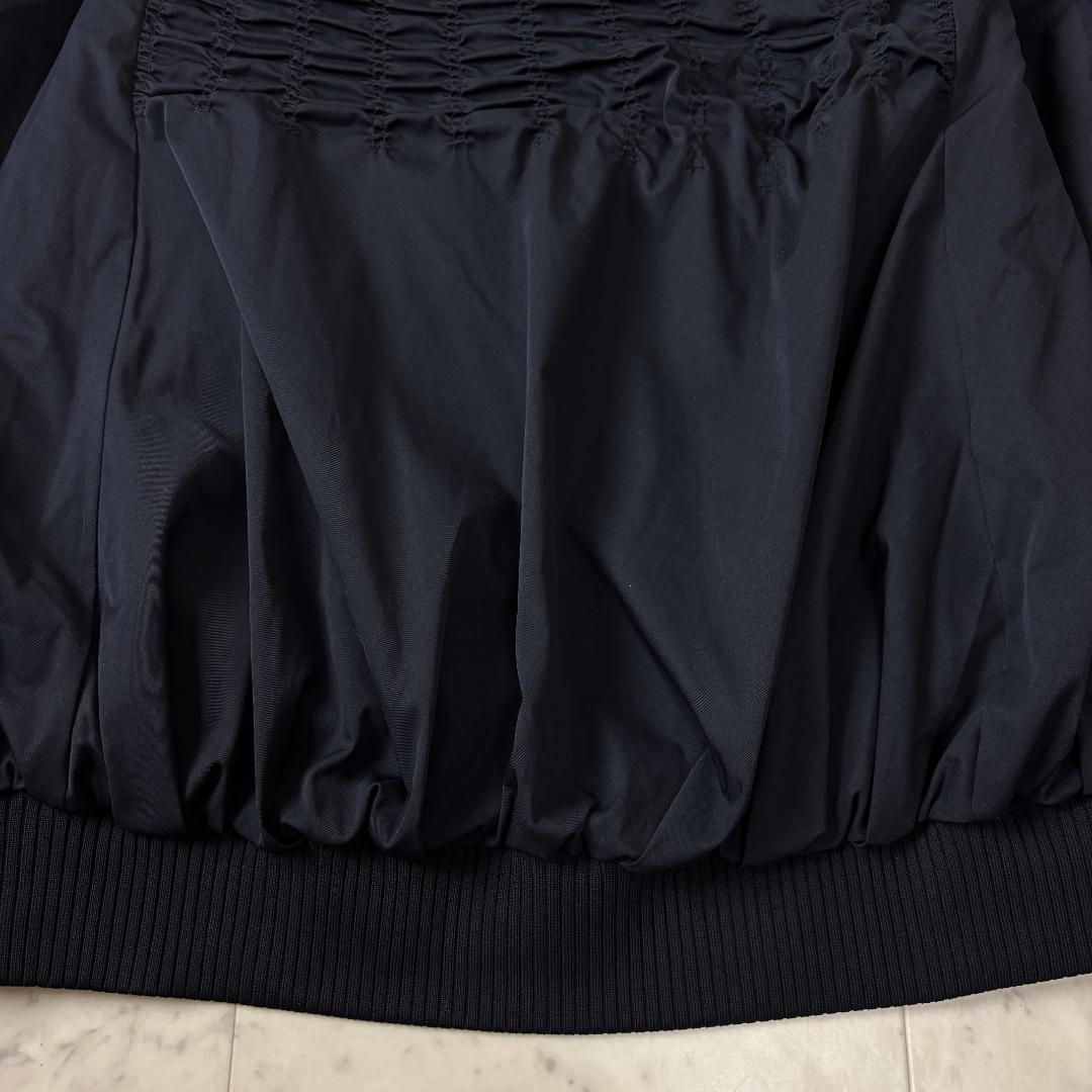 美品✨ ESCAR シャーリングブルゾン F ギャザー ブラックエスカー