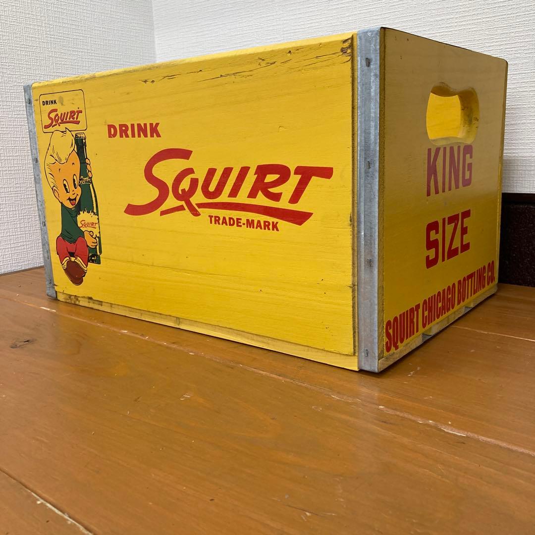 N391② ビンテージ ウッドクレート SQUIRT スクワート・ボーイ レトロ