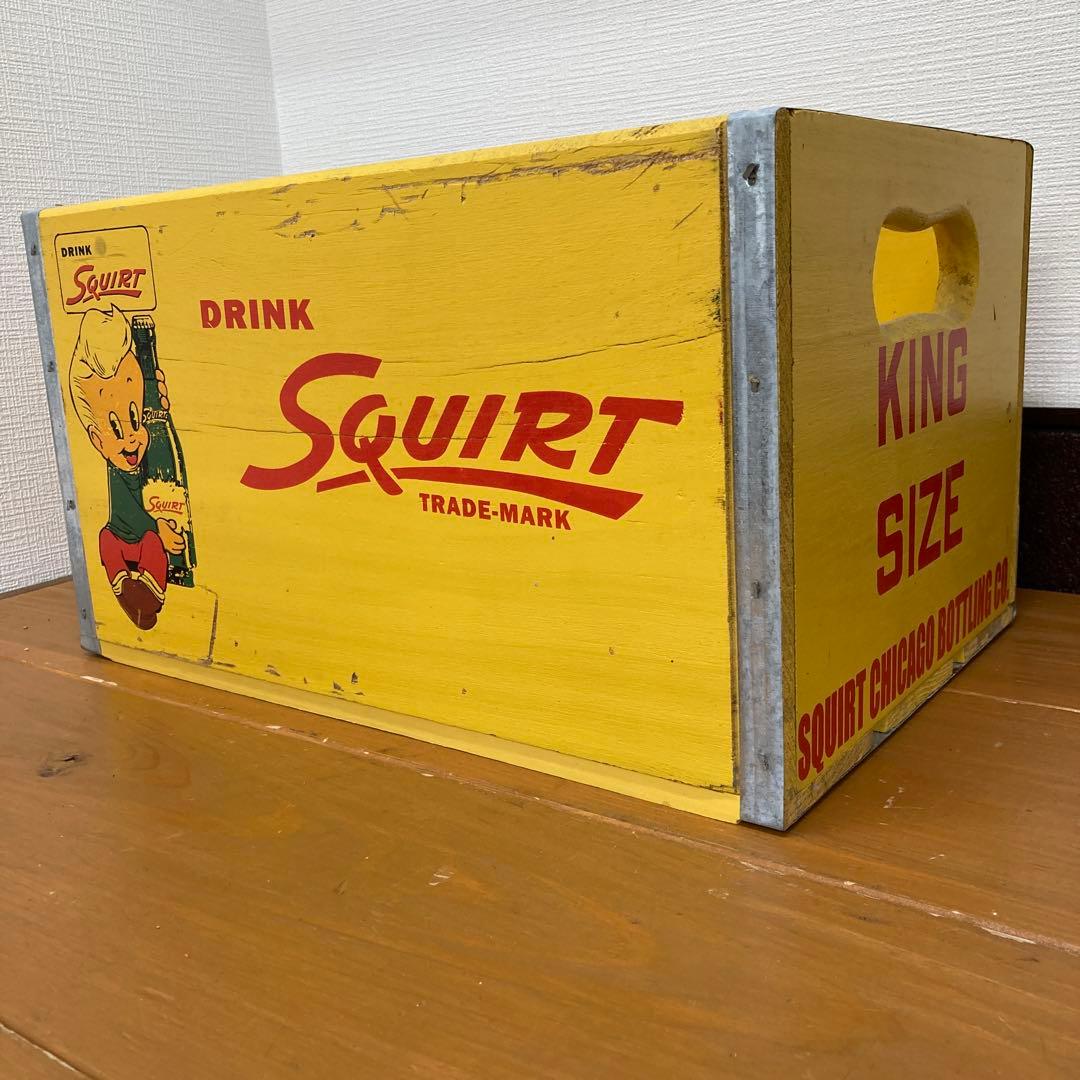N391② ビンテージ ウッドクレート SQUIRT スクワート・ボーイ レトロ