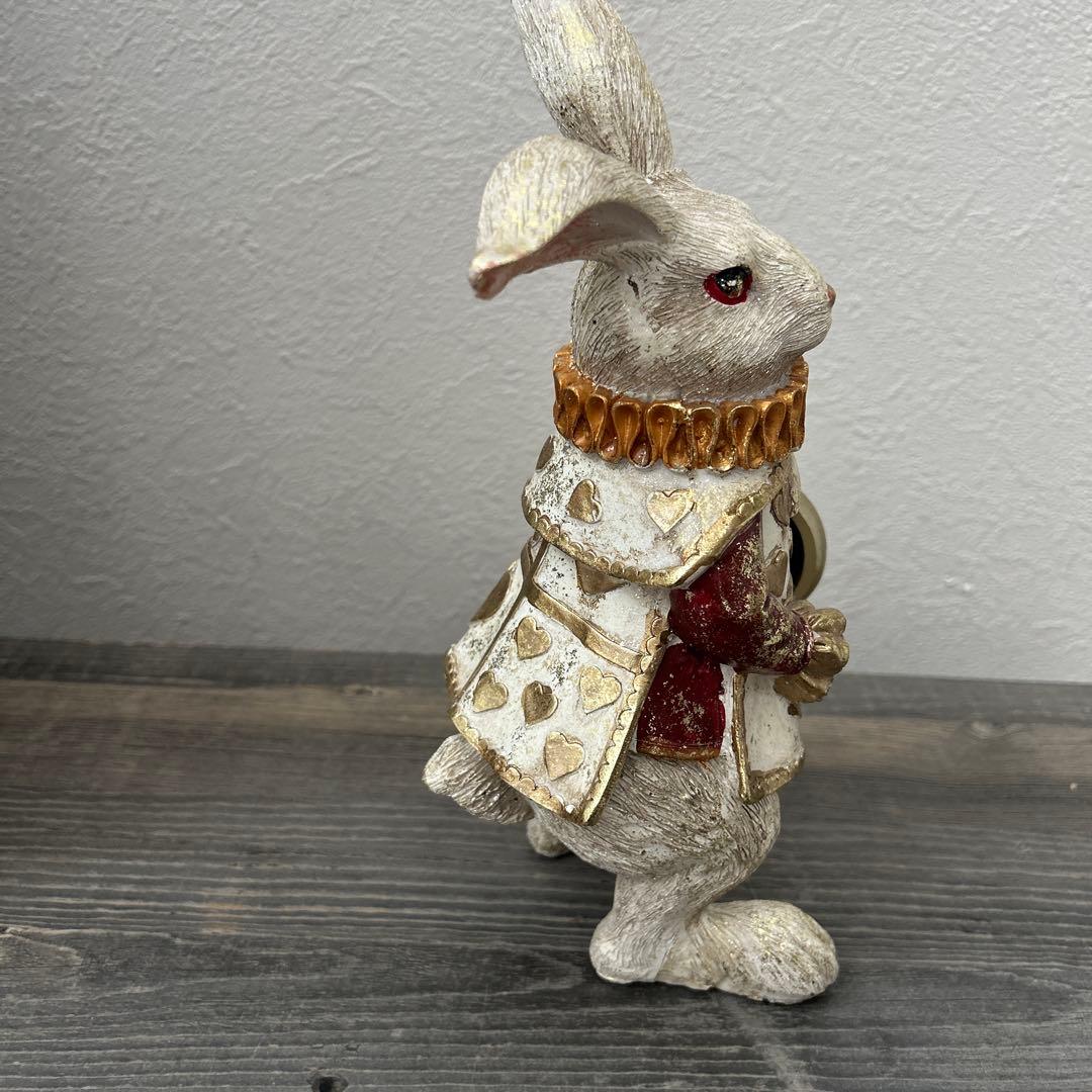 【とも】ウサギの置物 懐中時計付き　2体セット