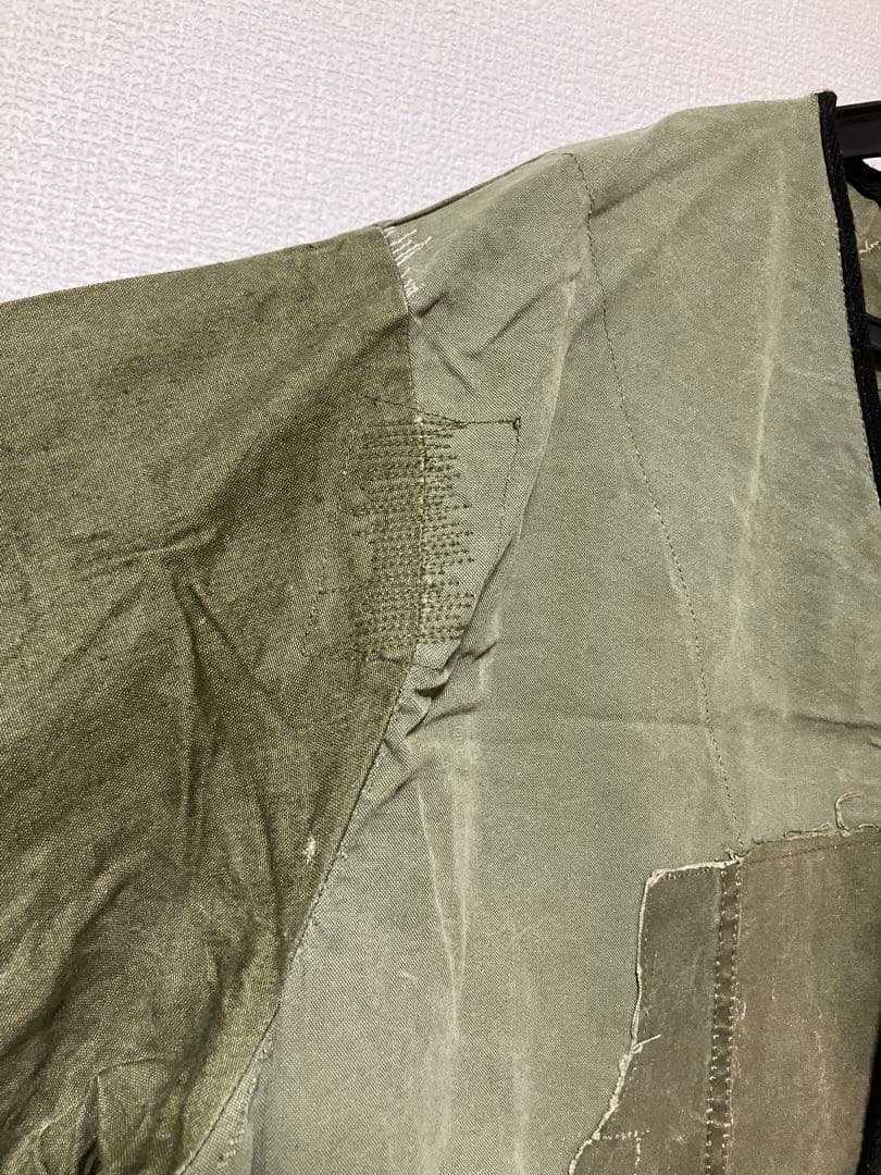 vintage テント生地 リメイク ミリタリー ジャケット 襤褸 古布