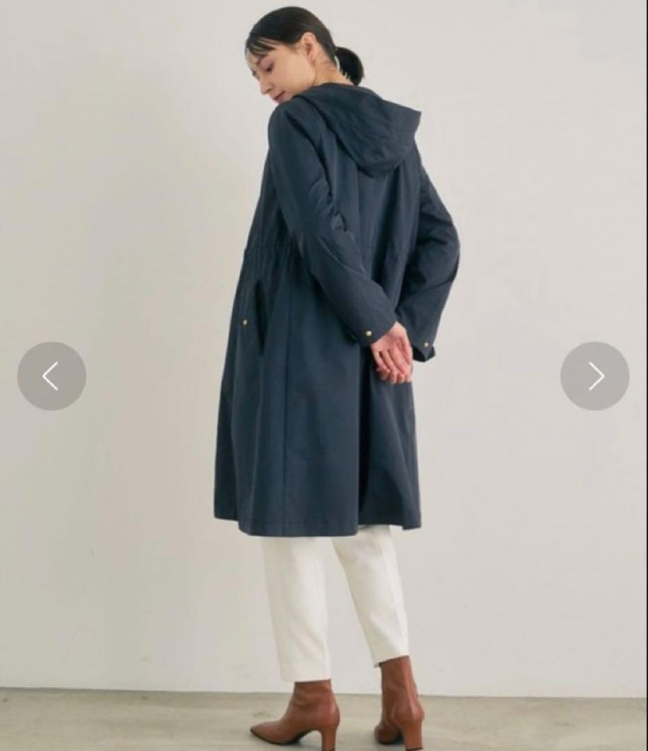 アナイANAYI ブライトツイルライナー付モッズコート　紺ネイビー