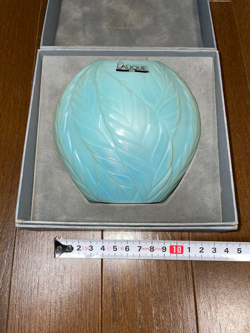 LALIQUE フランス　青緑色 花瓶