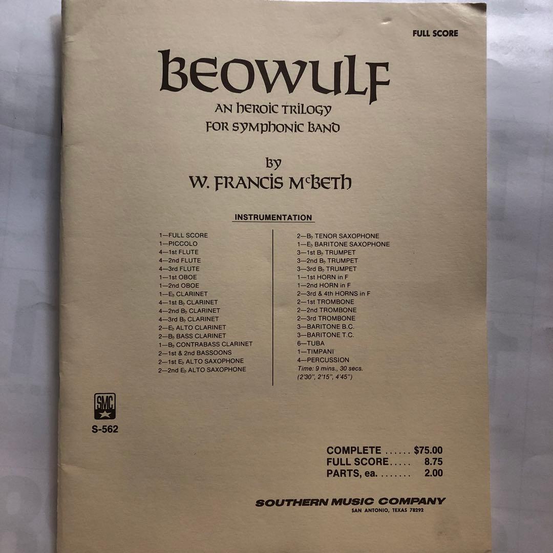 『ベオウルフ〜英雄的三部作』 フランシス・マクベス作曲