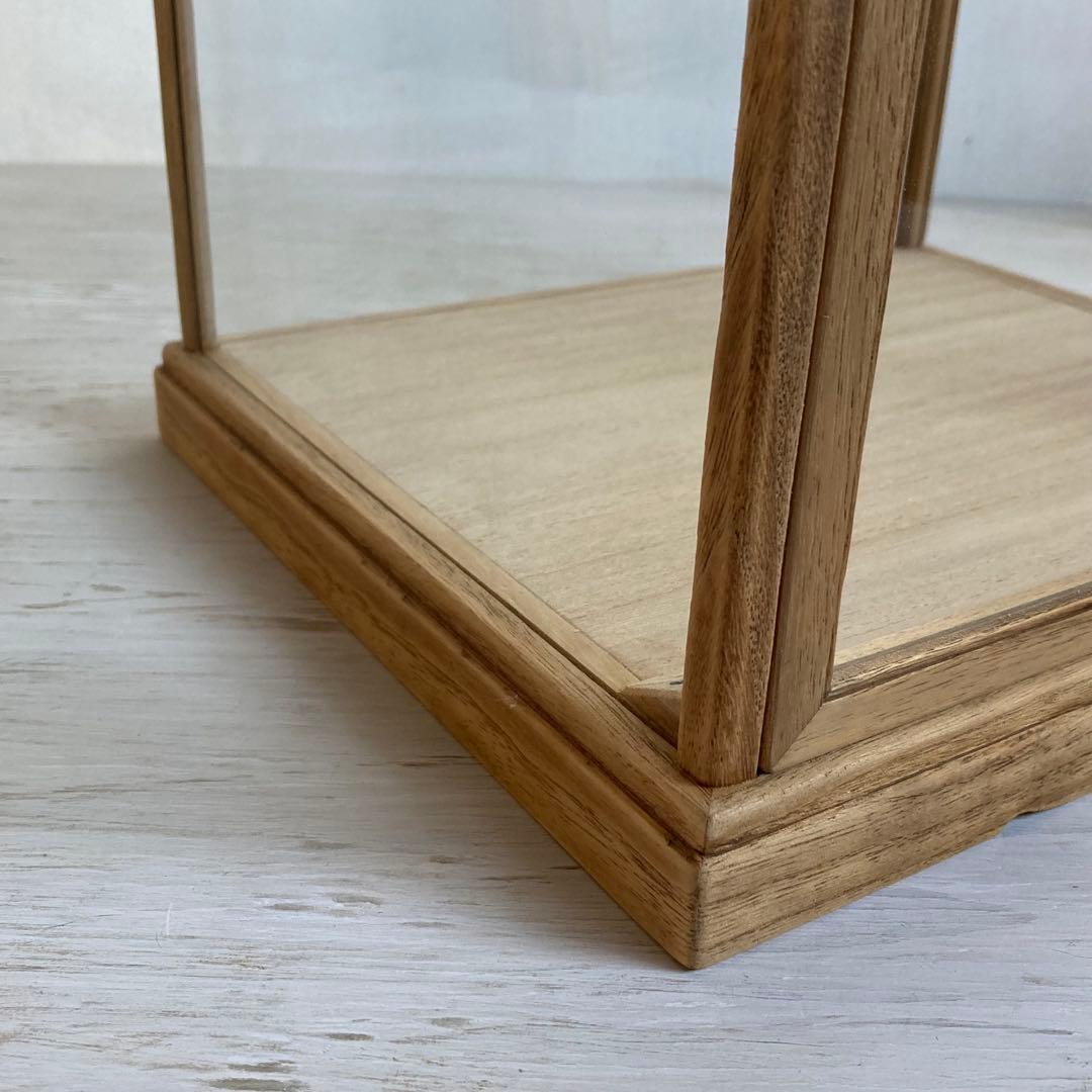 古い木製 ガラスケース 2段 ショーケース 展示ケース 店舗什器 食器棚