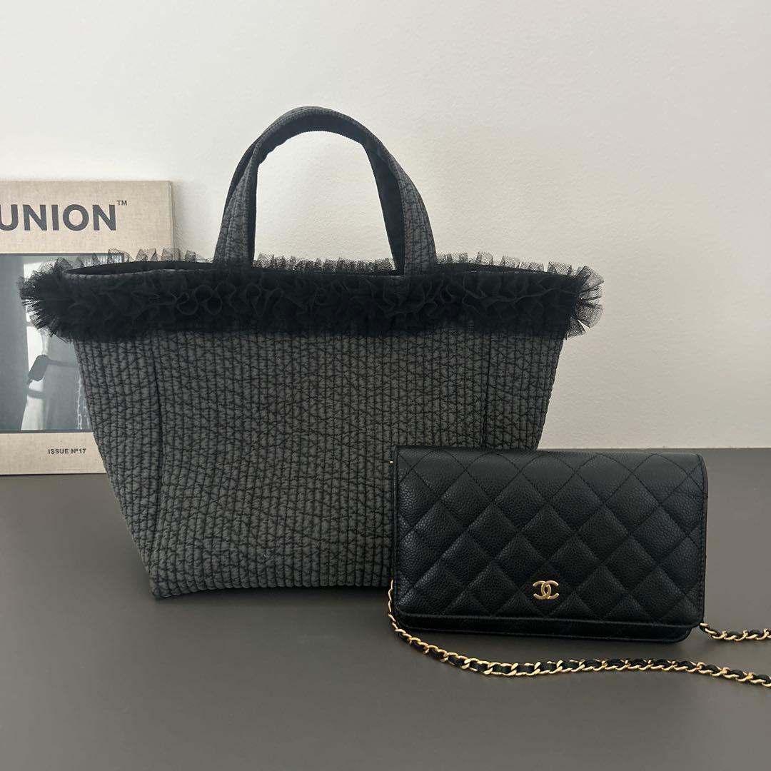 ゆぴ様♡チュールリボンパール付きヌビバッグ