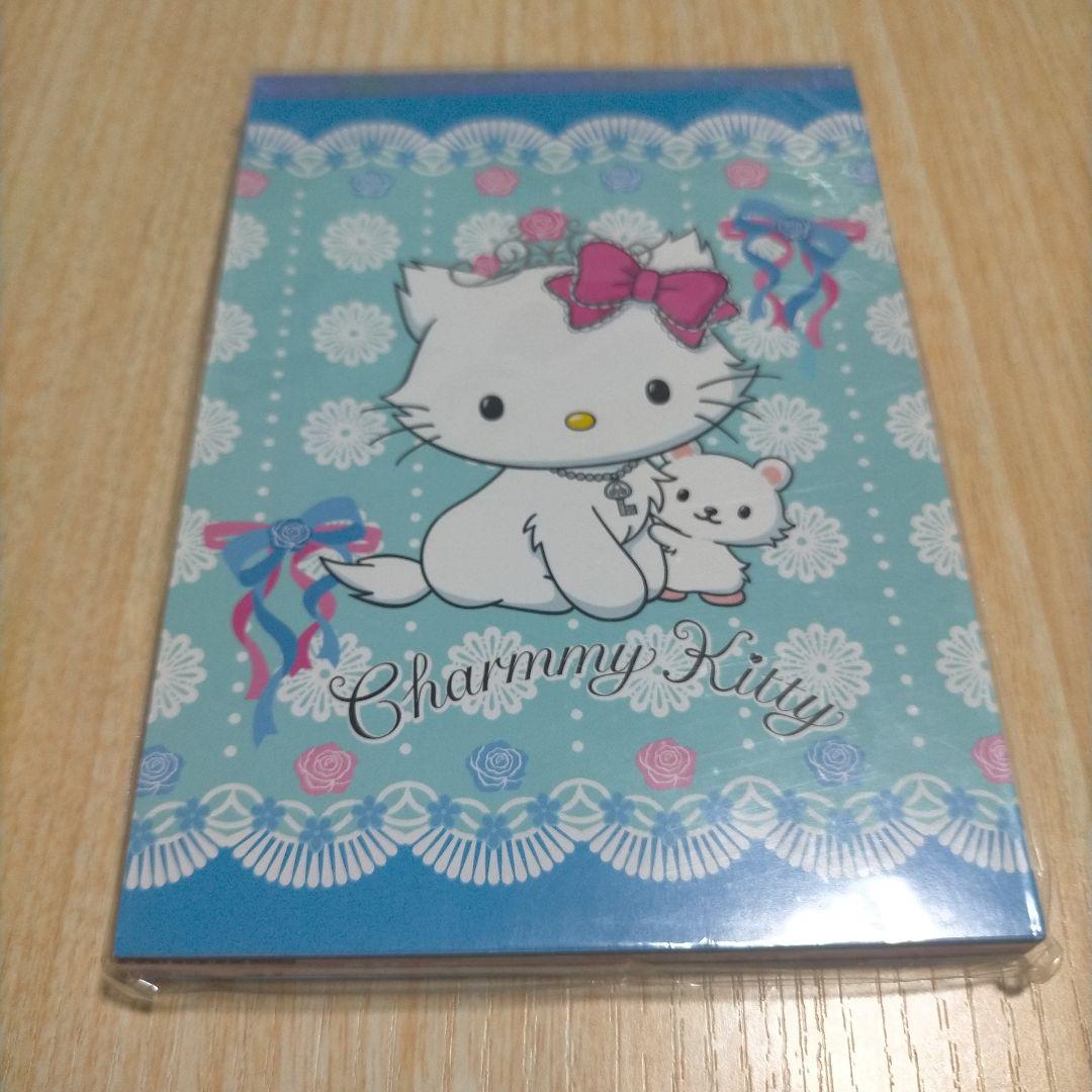 2005年　レア　 チャーミーキティ　メモ　ピンク　花　リボン　ブルー　水色