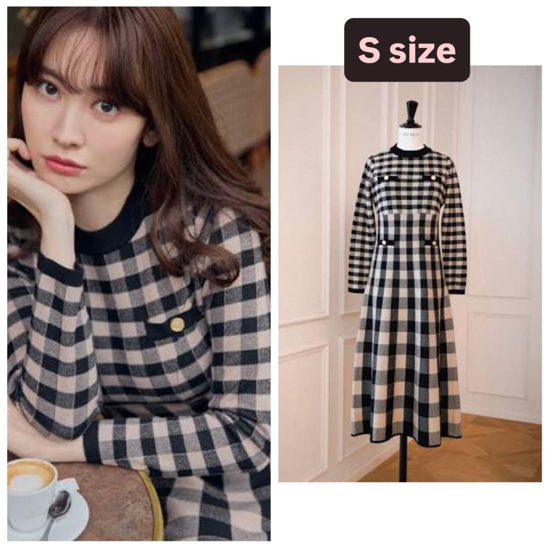【美品】Herlipto plaid jacquard knit dress