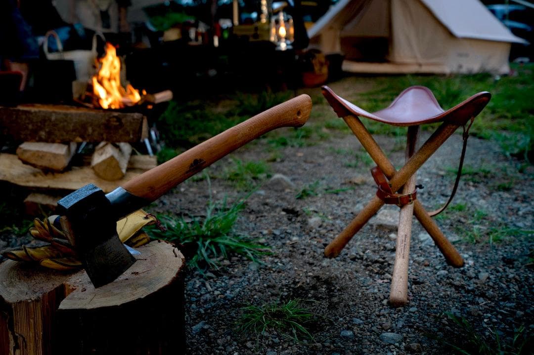 【焚き火チェア】エイジングヌメ basta_redskapet バーガンディー