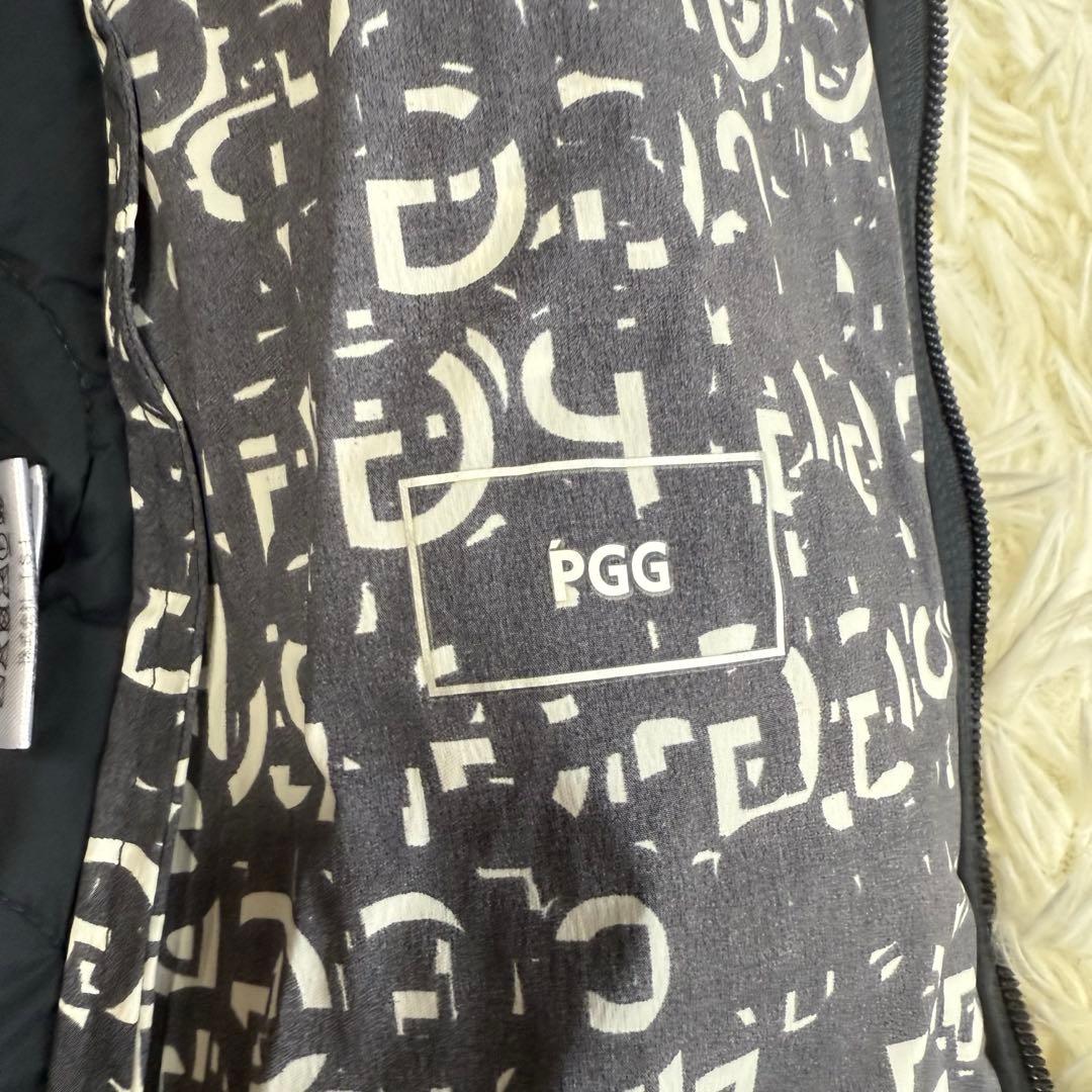 【PGG パーリーゲイツ】美品♡中綿ジャケット パーカー 総柄 ブラック 0