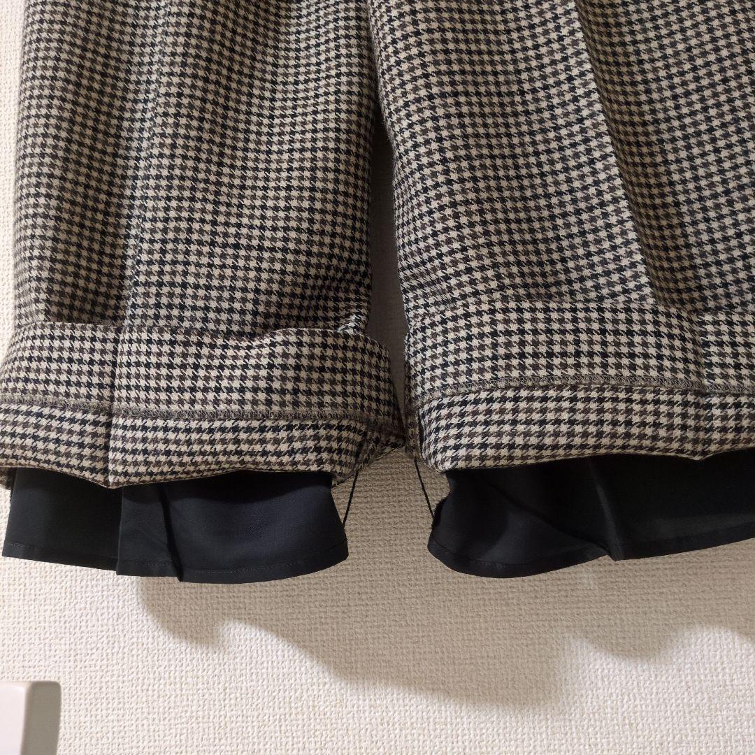 美品　ebure❋エブールチェックワイドタックパンツ❋ロンハーマン