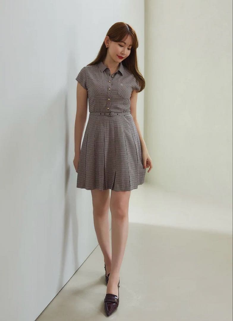 【新品未使用】Checked Shirt Mini Dress herlipto