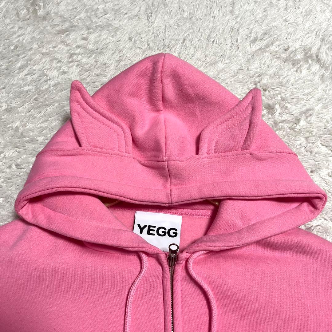YEGG Wing Hoodie ジップパーカー ピンク Lサイズ 耳つき