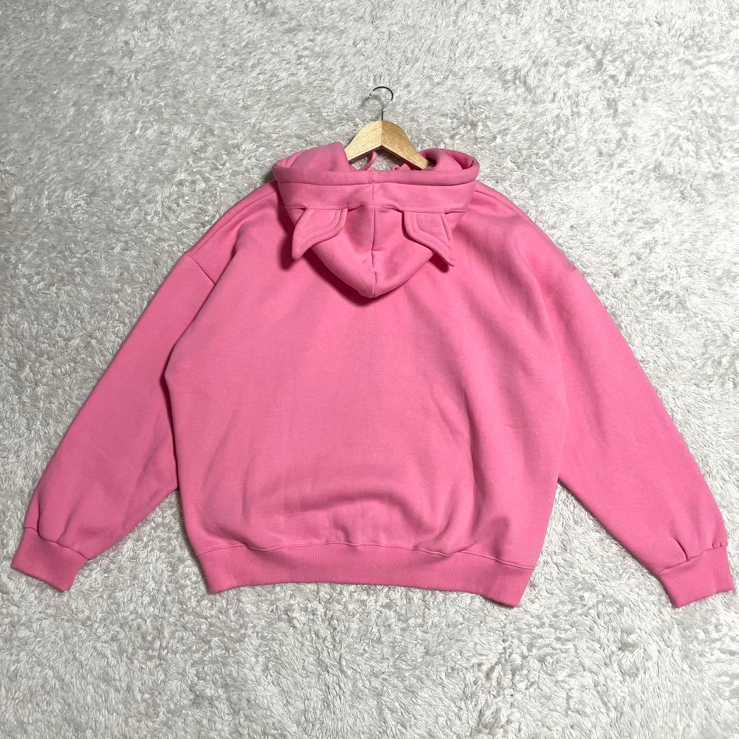 YEGG Wing Hoodie ジップパーカー ピンク Lサイズ 耳つき