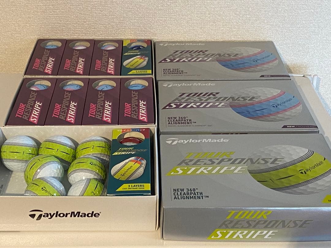 新品 テーラーメイド ツアーレスポンス ストライプ ゴルフボール 34個