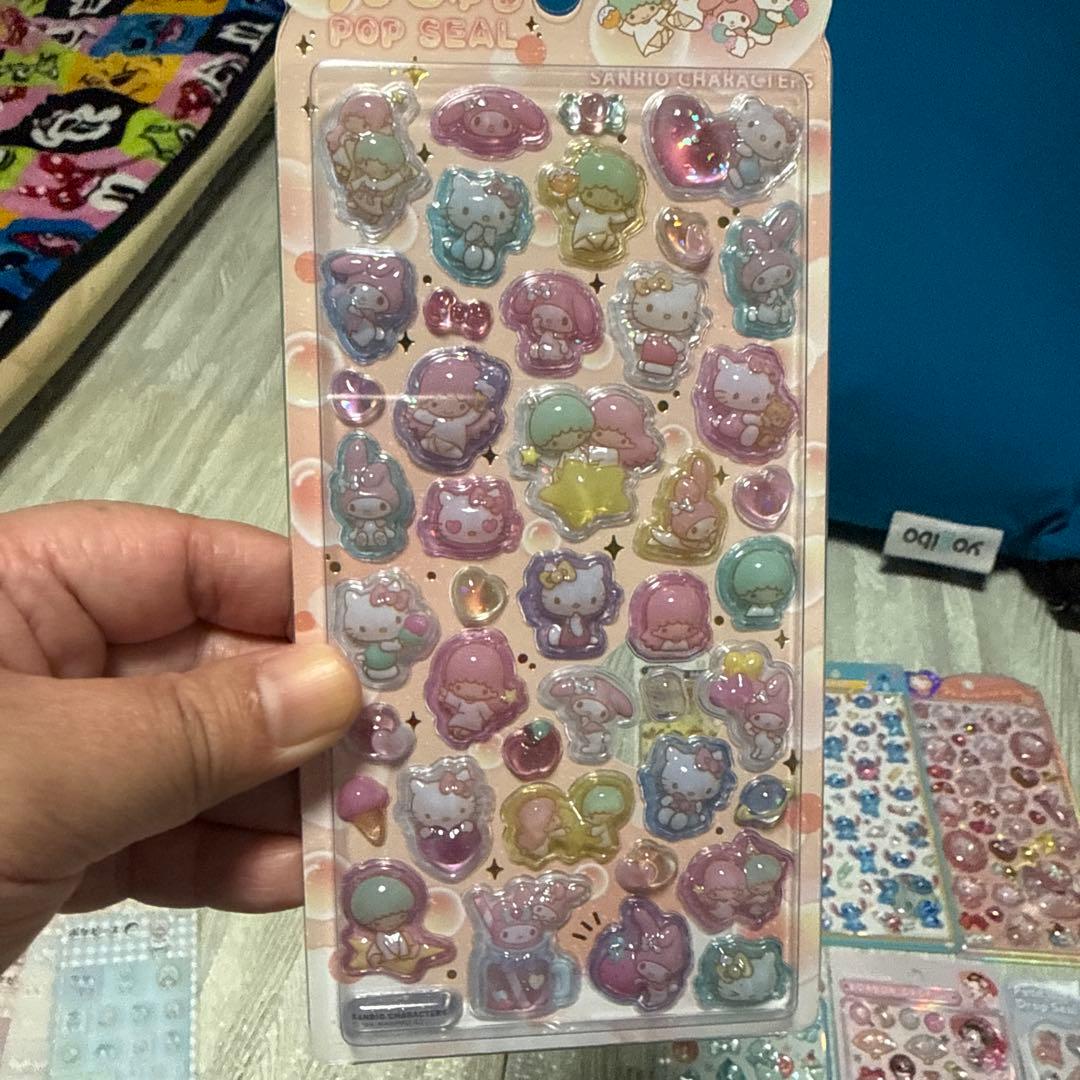 サンリオボンボンドロップシール、サンリオおはじきシール、ポケモンタイルシール