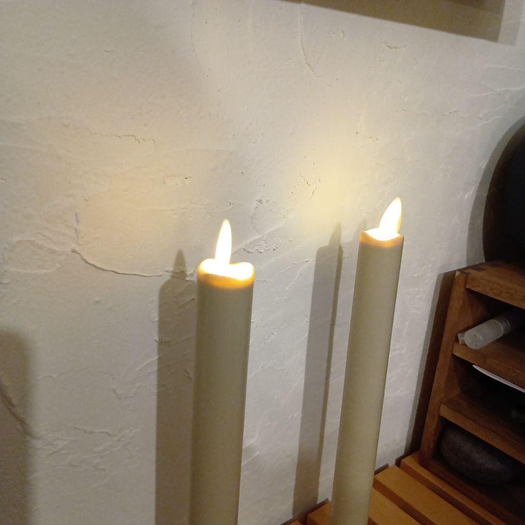 LEDキャンドル　ルミナラーテーパー2本セット　リモコン＆スタンド付き