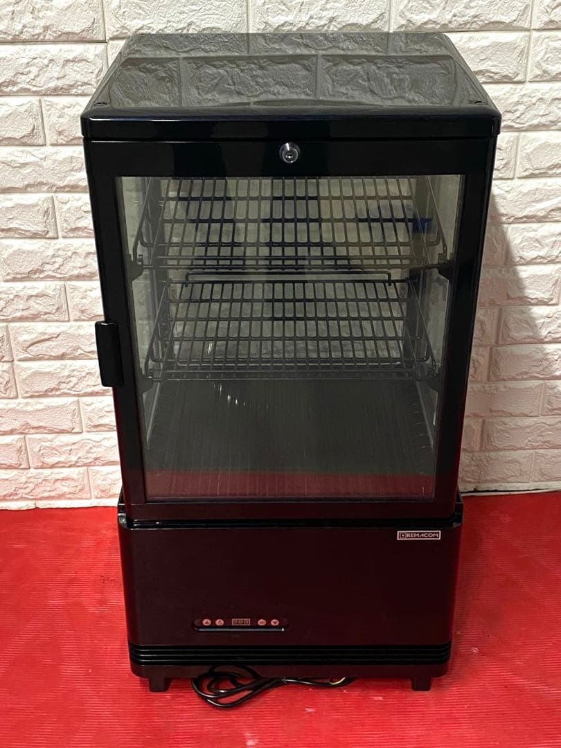 面ガラス 冷蔵ショーケース 卓上型 63L ブラック R4G-63SLB