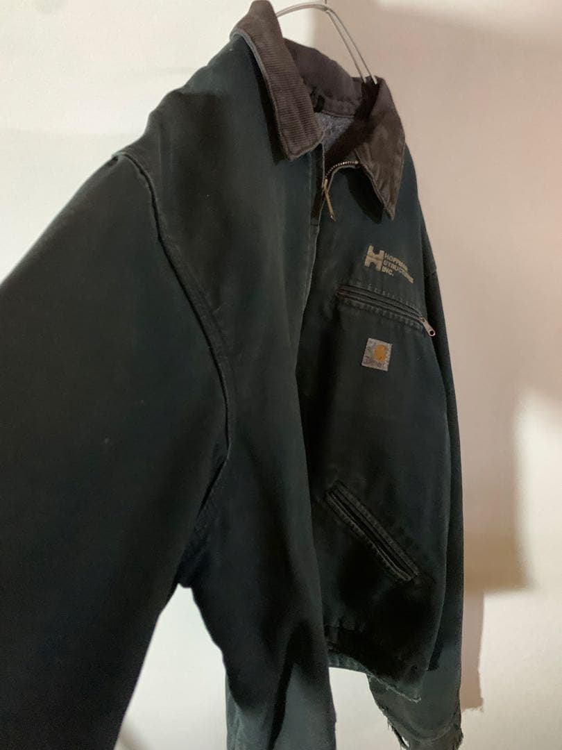 carhartt カーハート デトロイトジャケット 企業ロゴ フェード 黒