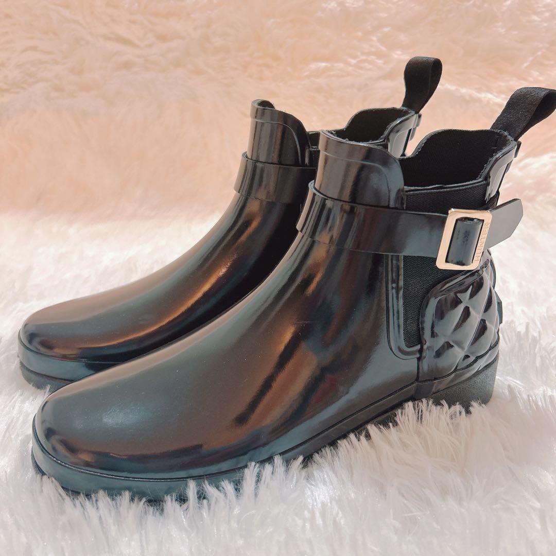 HUNTER ハンター　レインブーツ　サイドゴア　ブラック23㎝