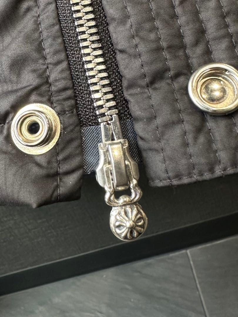 Hal847 極美品 クロムハーツ ブラック キルティングダウンベスト