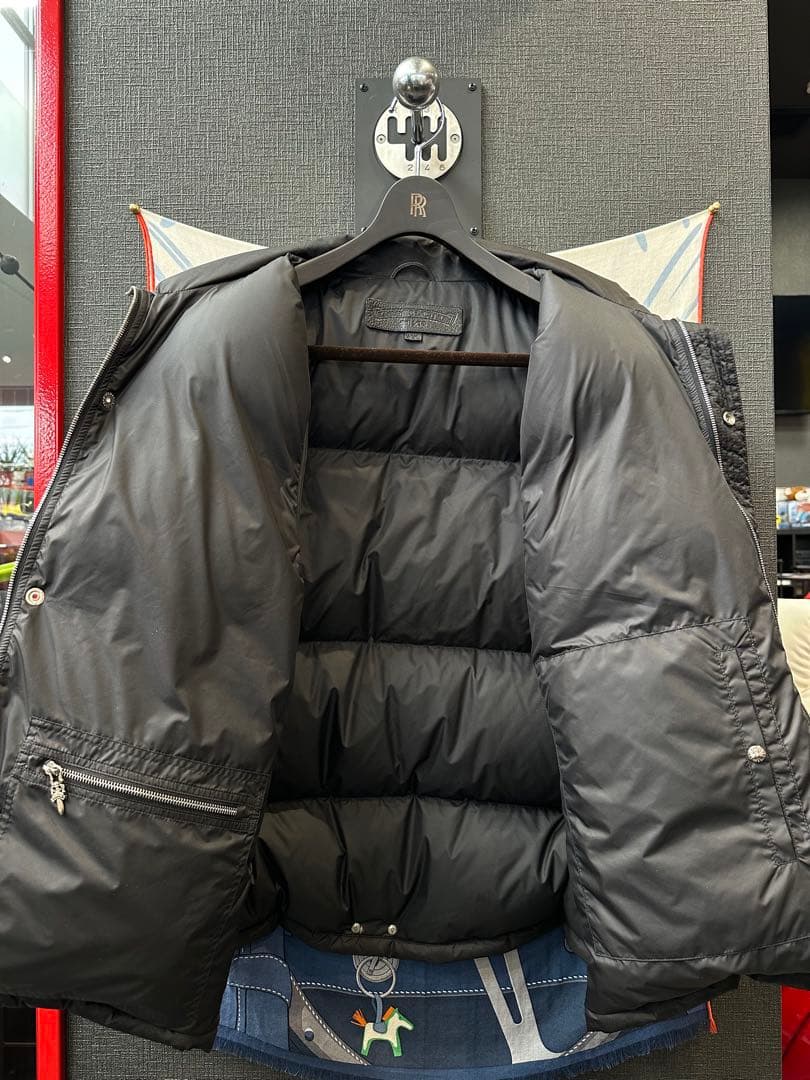 Hal847 極美品 クロムハーツ ブラック キルティングダウンベスト