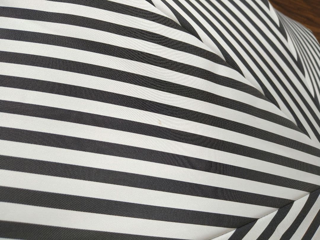 サンバリア　日傘　長傘　Mサイズ フリル 白黒ストライプ バンブー