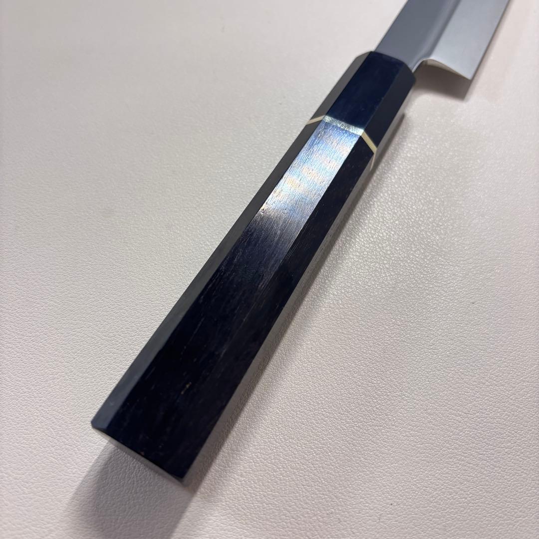 【鞘付き】 270mm柳刃包丁 鏡面　黒檀水牛八角柄 全鋼 和包丁︒'