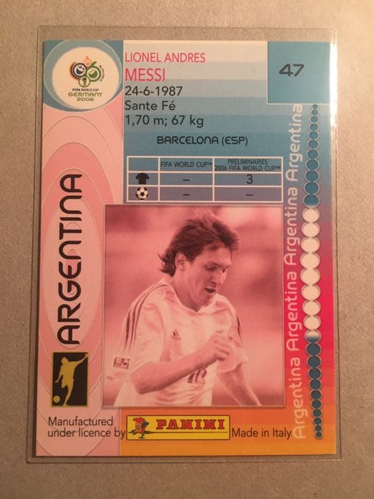 PANINI2006 world cup リオネル・メッシ RC