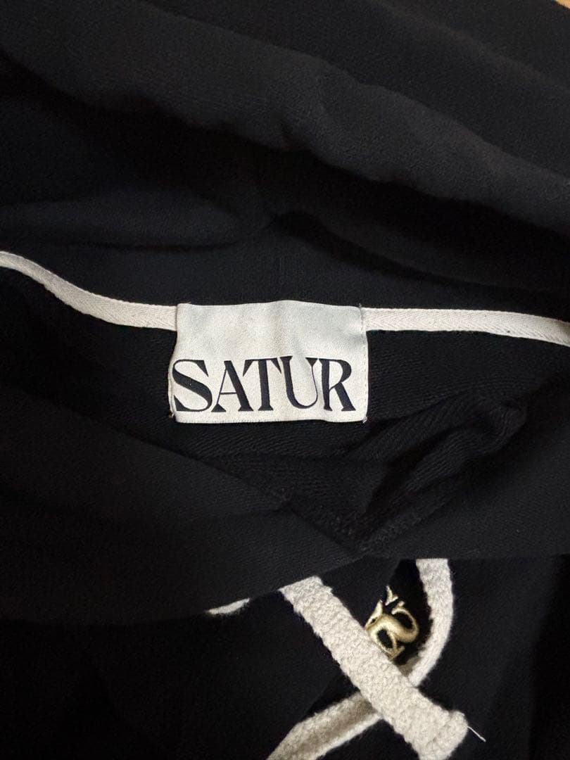 SATUR セター　パーカー　フーディー　Mサイズ　ブラック