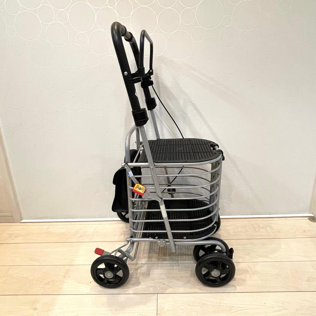 【良品】島製作所 シルバーカー ハーモニーAL 折りたたみ 座面付き 歩行カート