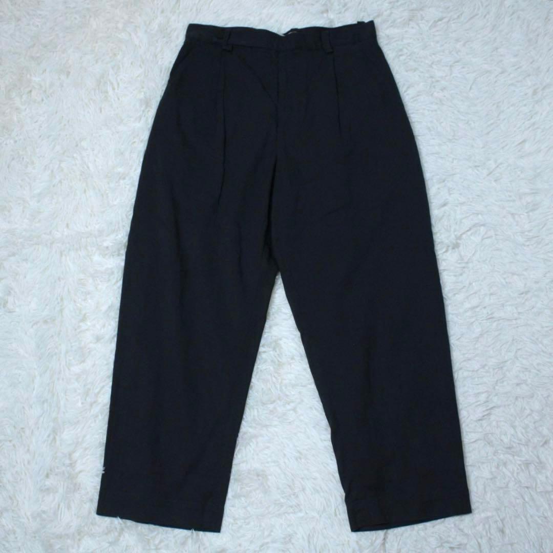 希少 スタジオニコルソン VOLI コットンリヨセルツイル タックパンツ M 紺