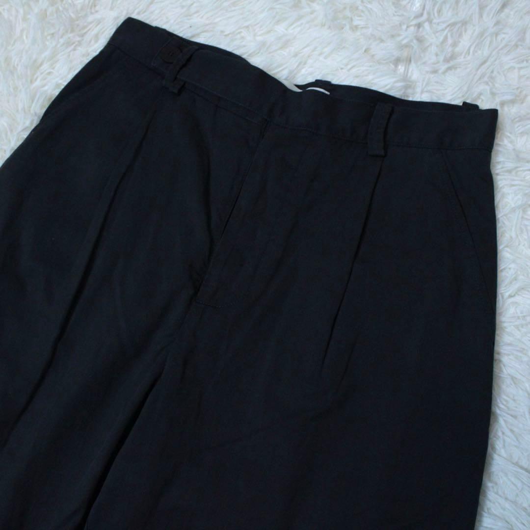 希少 スタジオニコルソン VOLI コットンリヨセルツイル タックパンツ M 紺