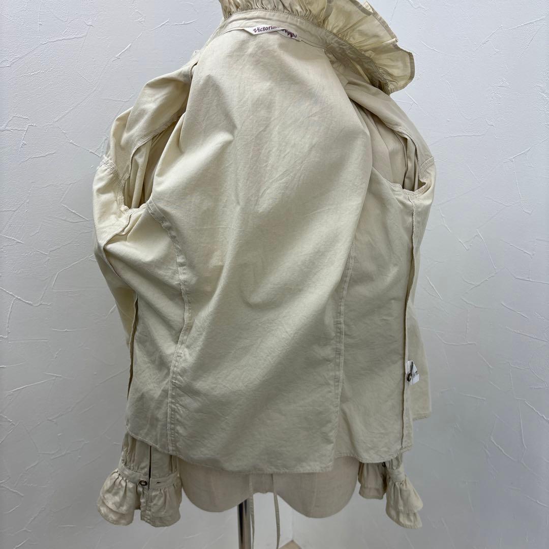 ヴィクトリアンメイデン　スタンドカラー　フリル　ブラウス　シナモン　ベージュ