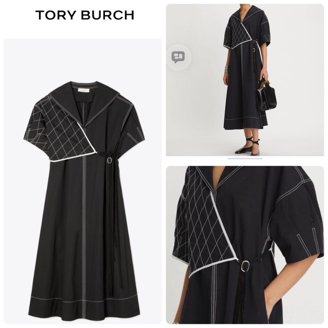 【mu-chan様】トリーバーチ ロングワンピース　コットン セーラードレス 黒