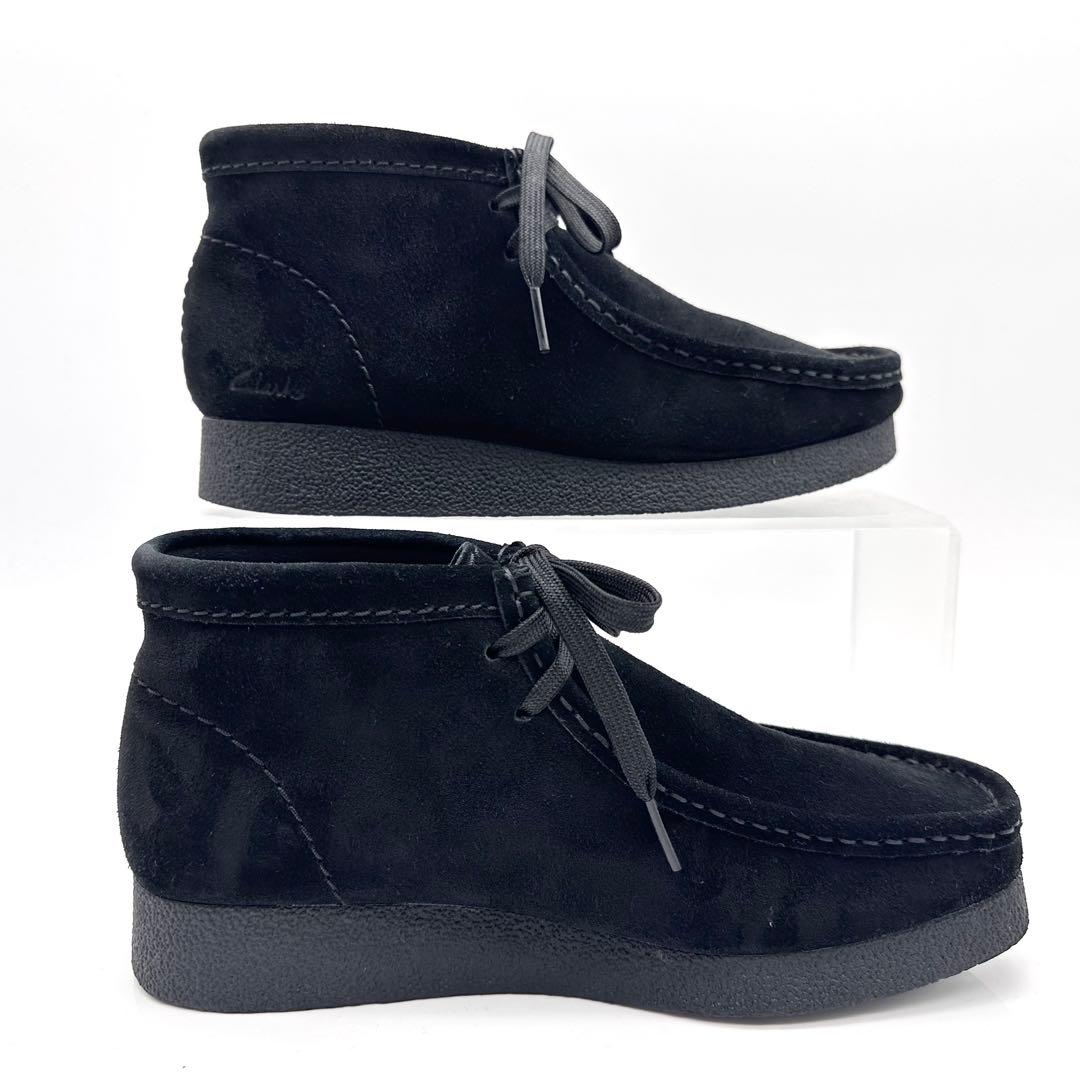 【美品】クラークス ワラビー ブーツ ブラック スエード デザート 23.5