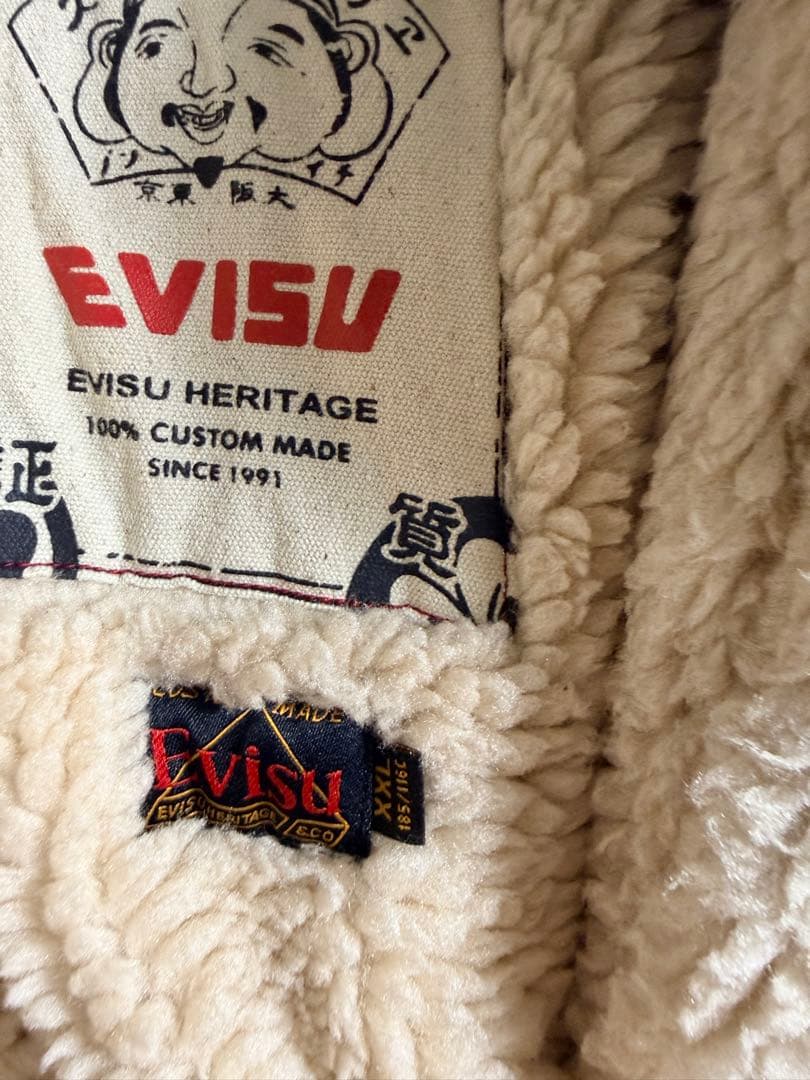 ファー付きダークブルーデニムジャケット