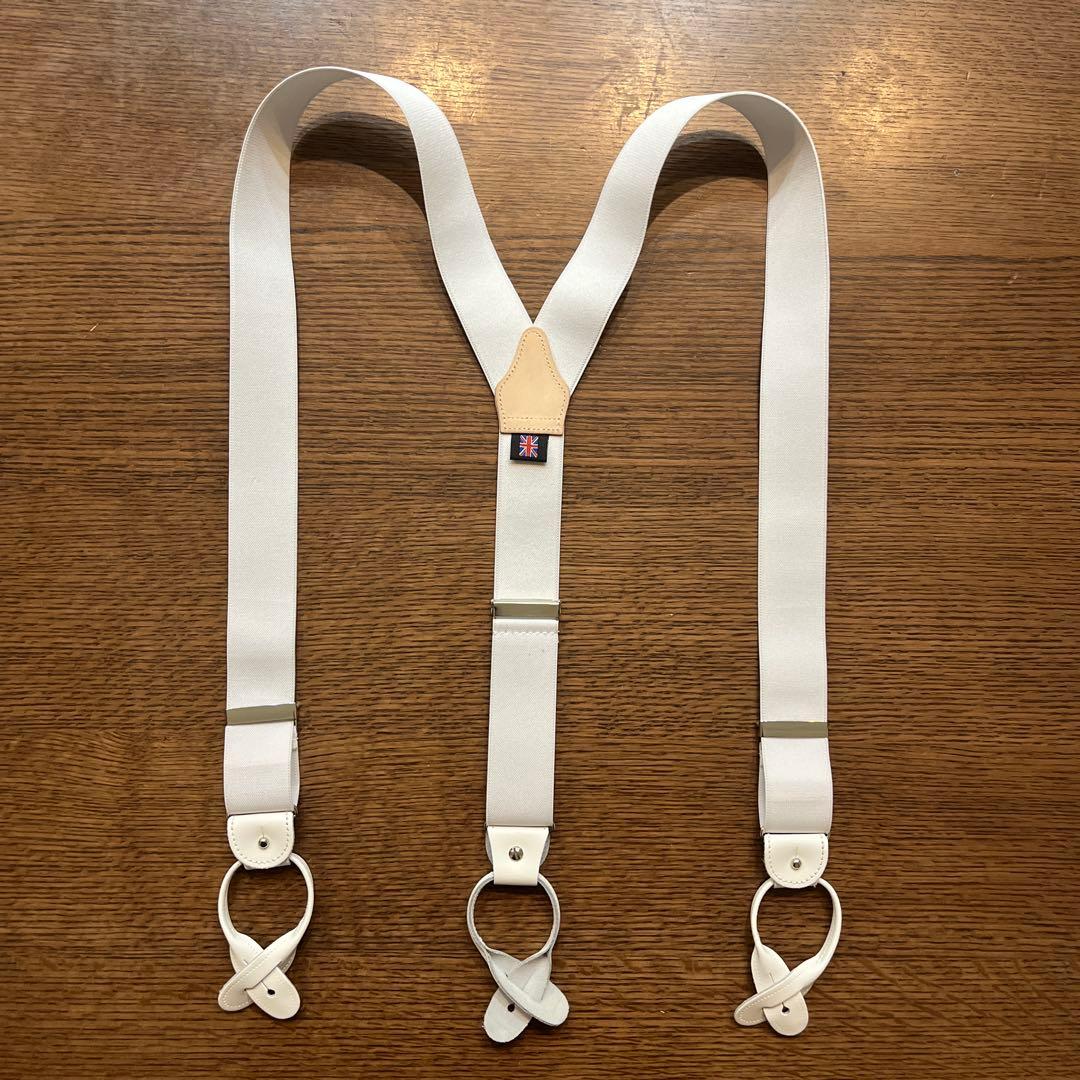 【白激推し！】 THURSTON ホワイト サスペンダー