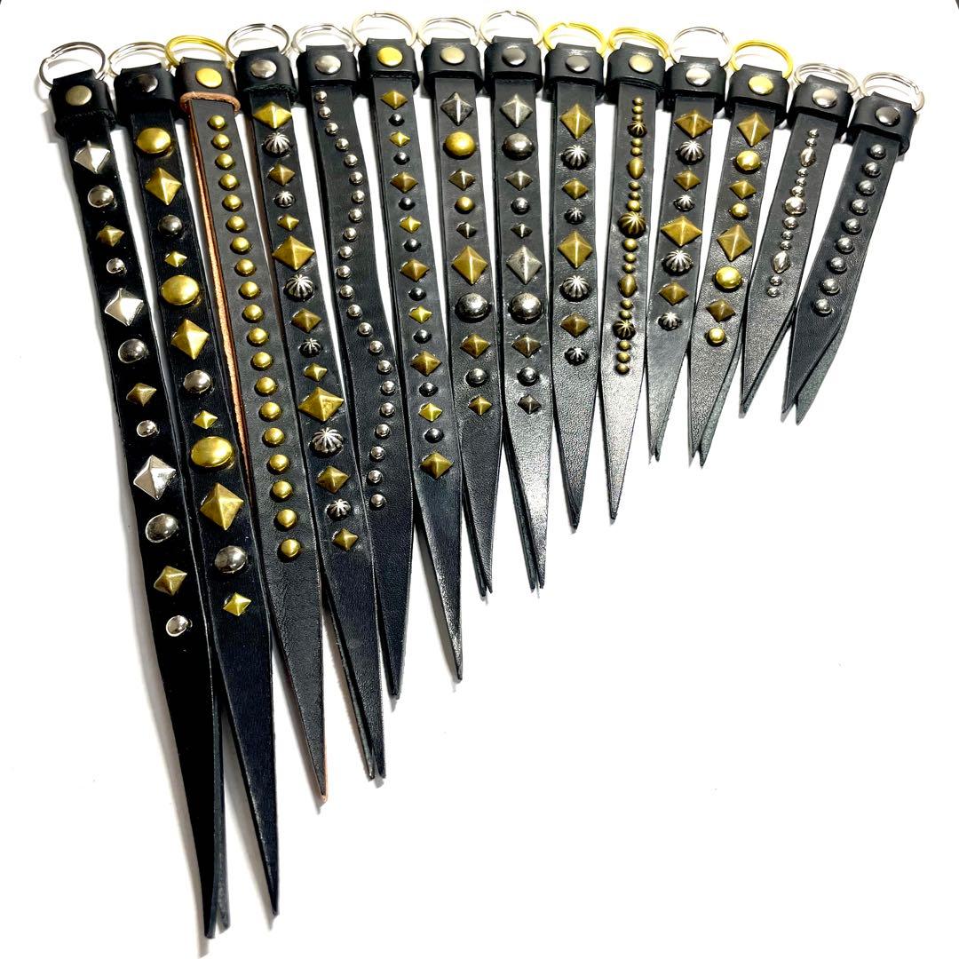 A【オーダーページ】レザースタッズキーホルダー 国産レザー