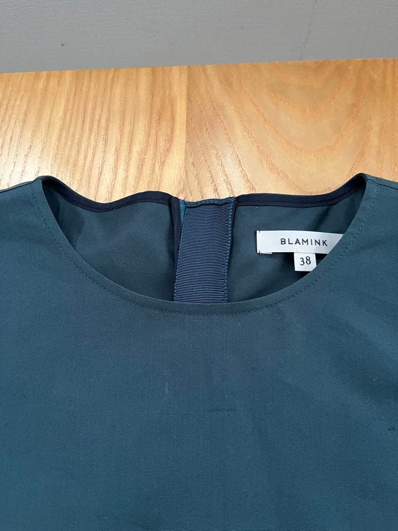 ブラミンク　BLAMINK コットンシルクバックジップ　ブラウス　シャツ　38