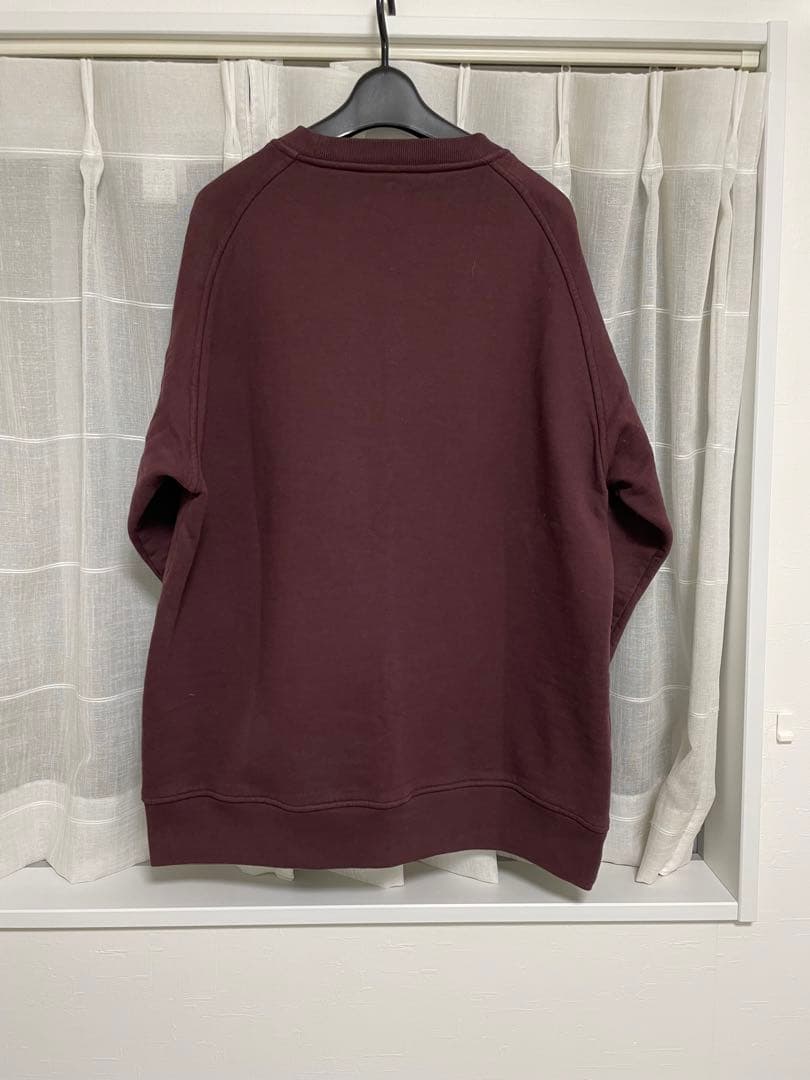 COMOLI 23AW コットン吊裏毛クルーネック 2 バーガンディ