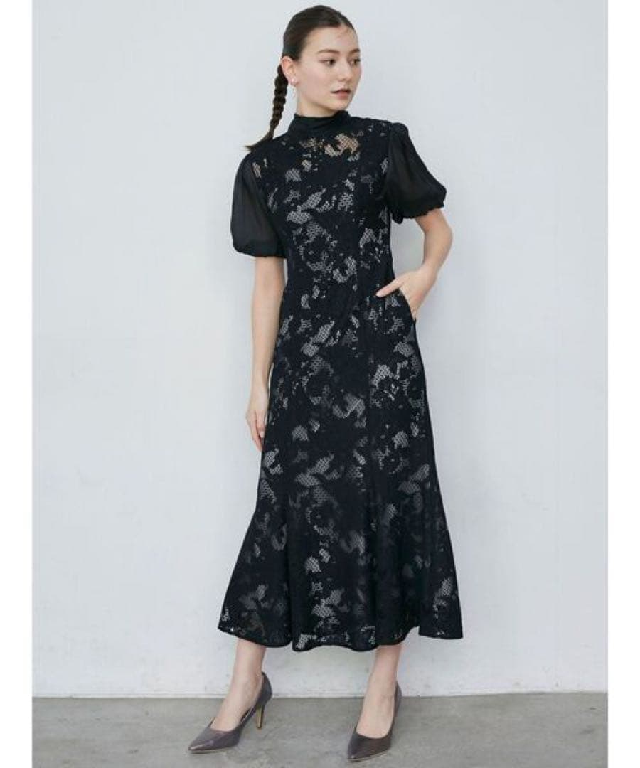 LAGUNAMOON LADYジャガードレースフレアーワンピース　Sサイズ