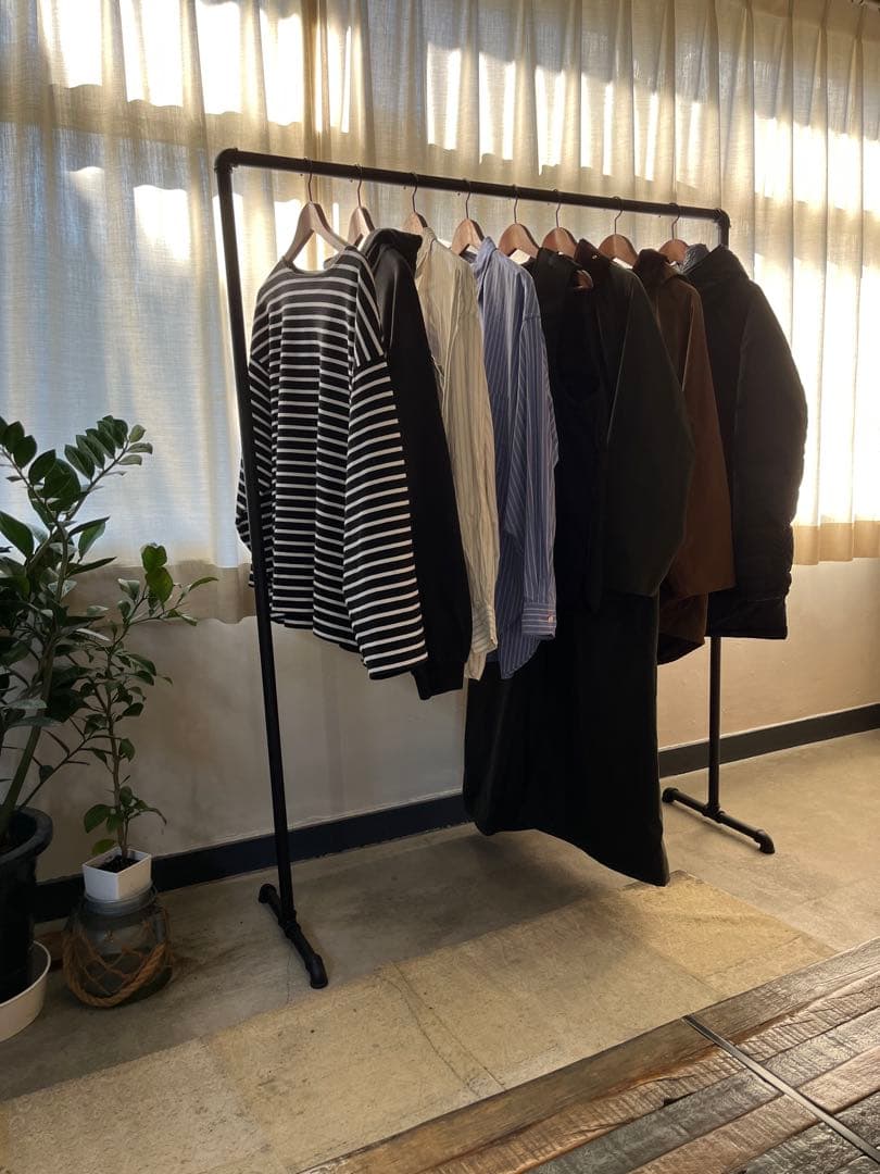 ハンガーラック 150 アイアン ガス管 パイプ 黒 収納 服 店舗 什器 鉄