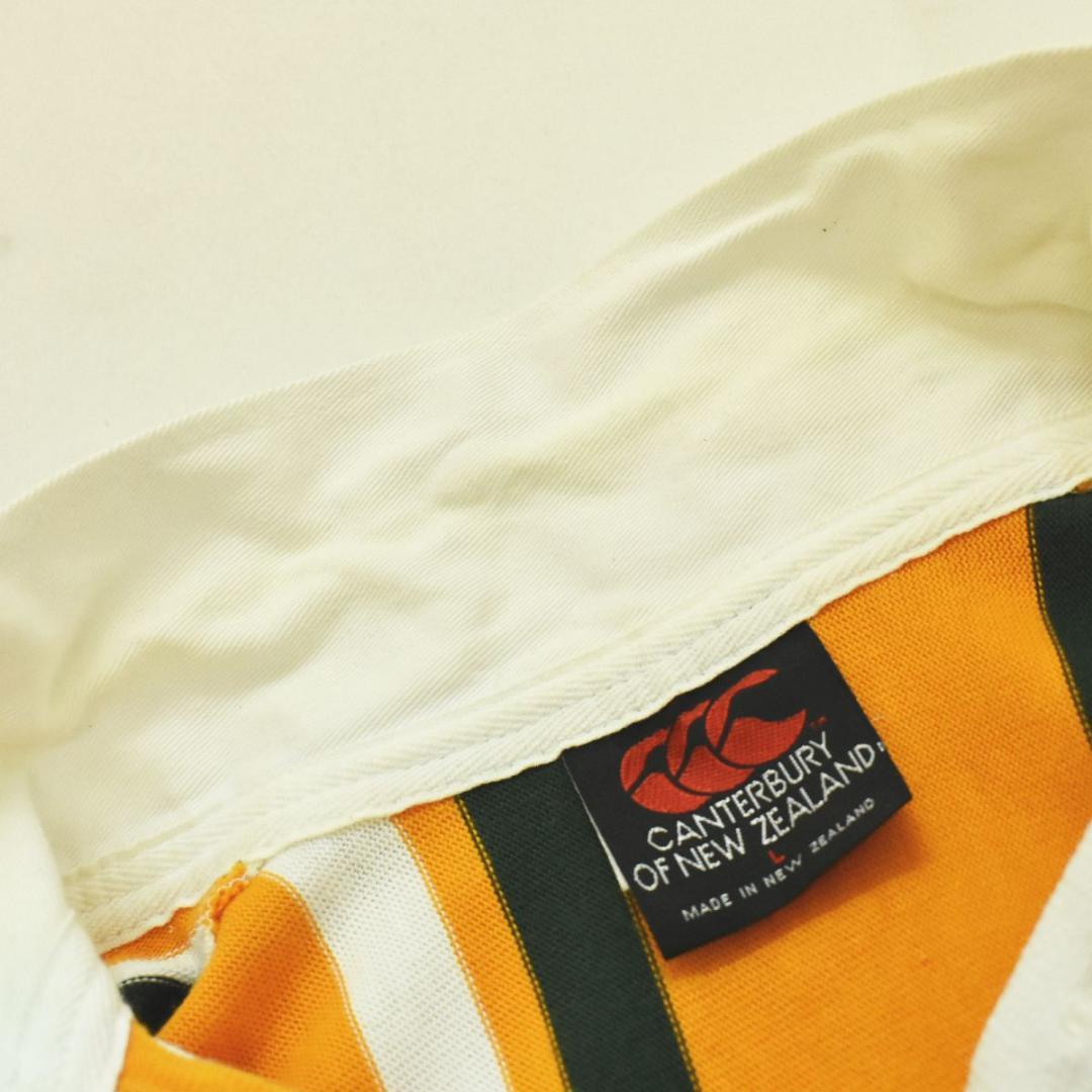 【レア色】ニュージーランド製 カンタベリー 長袖 ラガーシャツ L ストライプ
