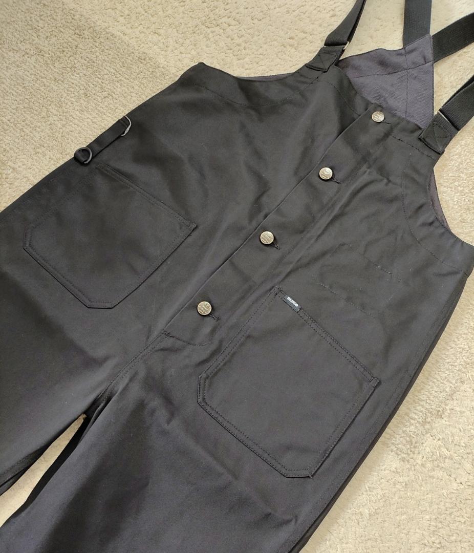 Lサイズ BLUCO ブルコ オーバーオール ブラック 新品 ワーク バイク