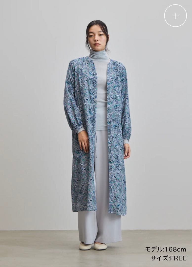 SOEJU ソージュ　ペイズリー柄ワンピース　L.GLAY ライトグレーFREE