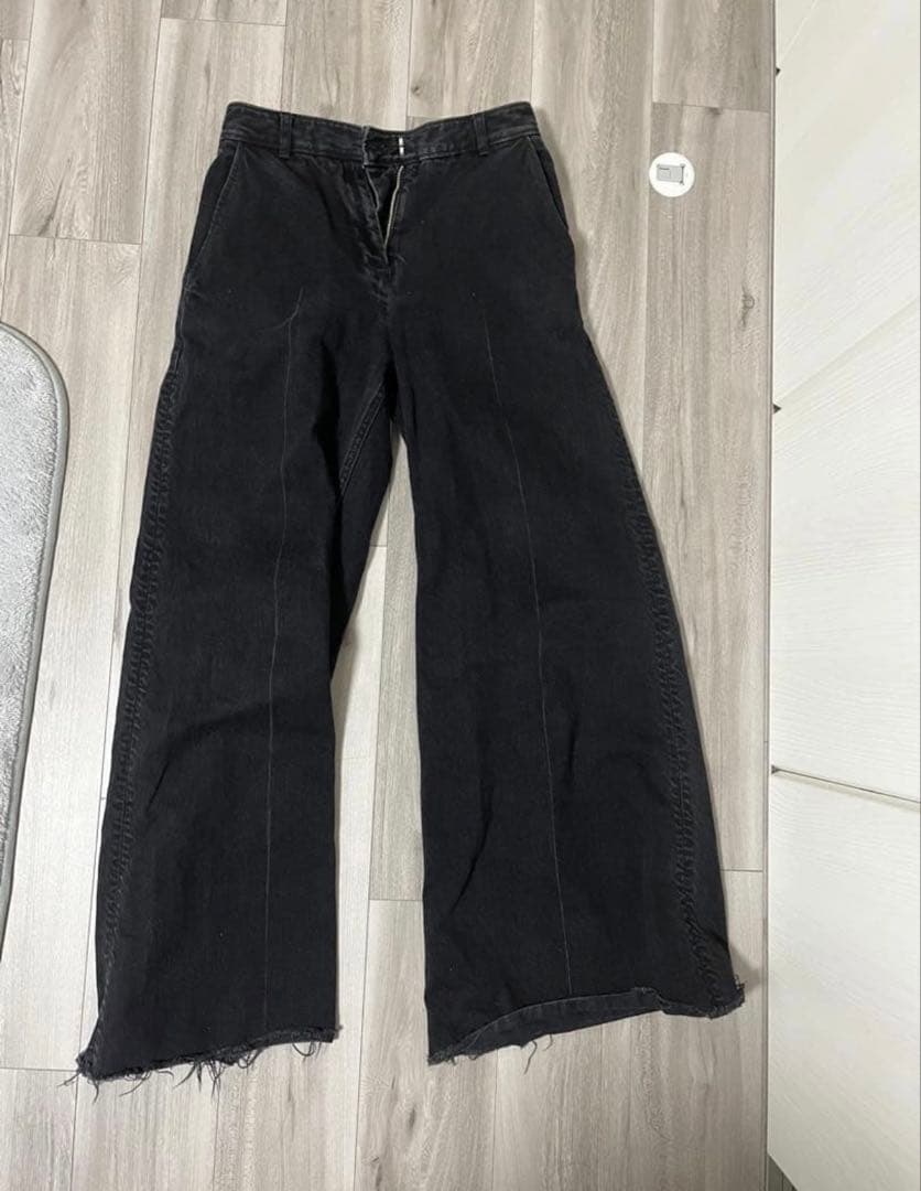 MIHARA YASUHIRO ブラック ワイドレッグデニム