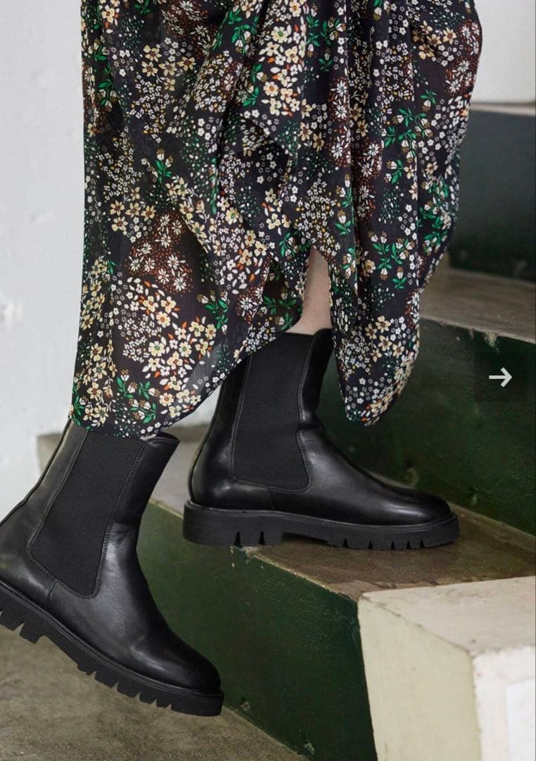 A　　新品未使用スローブイエナブラック サイドゴアブーツ 厚底37サイズ